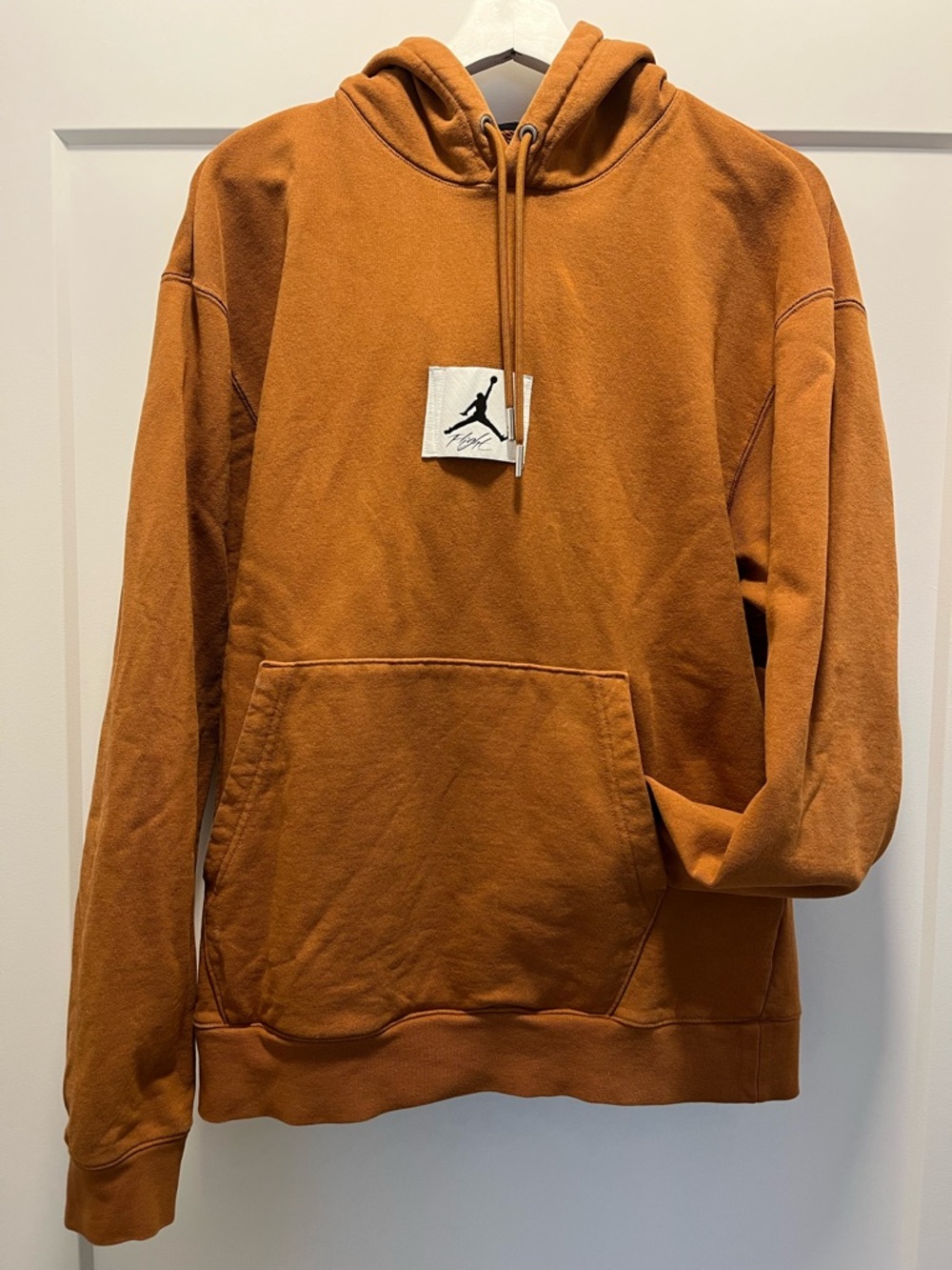 Jordan Rust Orange Pullover Hoodie with Jumpman Patch